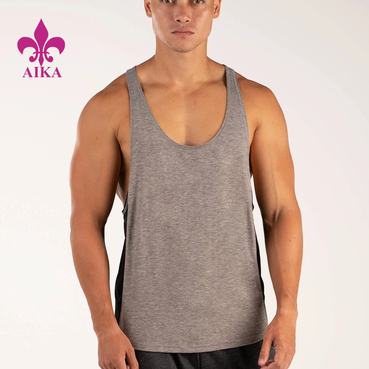 PriceList for Open Back Workout Long Sleeve Factory -
 OEM Custom Mens Muscular  Vest Sportswear Casual Low Collar Fitness Training Tank Tops – AIKA