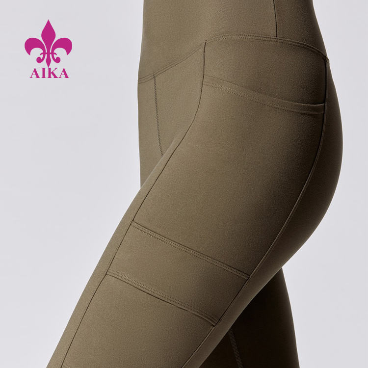 2021 Latest Design Seamless Gym Wear -
Factory Price Custom Yoga Fitness Wear wholesale nylon spandex gym Legging High Waist quick dry Leggings pants With Pocket – AIKA detail pictures