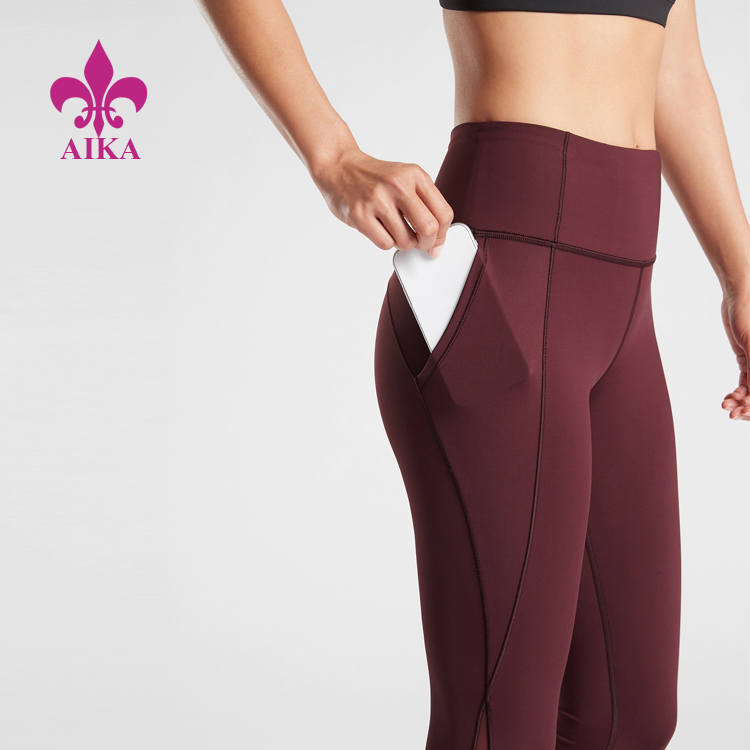Free sample for Sport Tank Tops -
Mesh Panel Gym Wear Design Ladies Plus Size Workout Clothing Women Tights Yoga Pants – AIKA detail pictures
