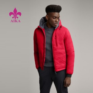 2021 Good Quality Hoodies Manufacturer -
 Custom Sportswear Manufacturer Men’s Windproof Down Hoody Matte Finish Man Warm Coat – AIKA