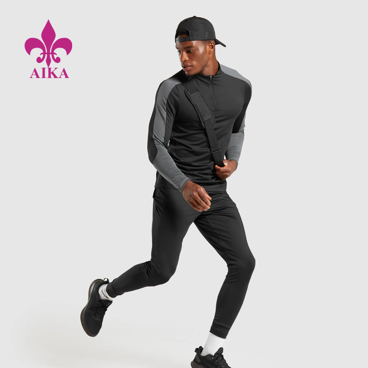 Hot New Products Garment Yoga Pants -
Wholesale Men Clothing Shirts Half Zip Long Sleeve Moisture Wicking Compression Gym T Shirts – AIKA detail pictures