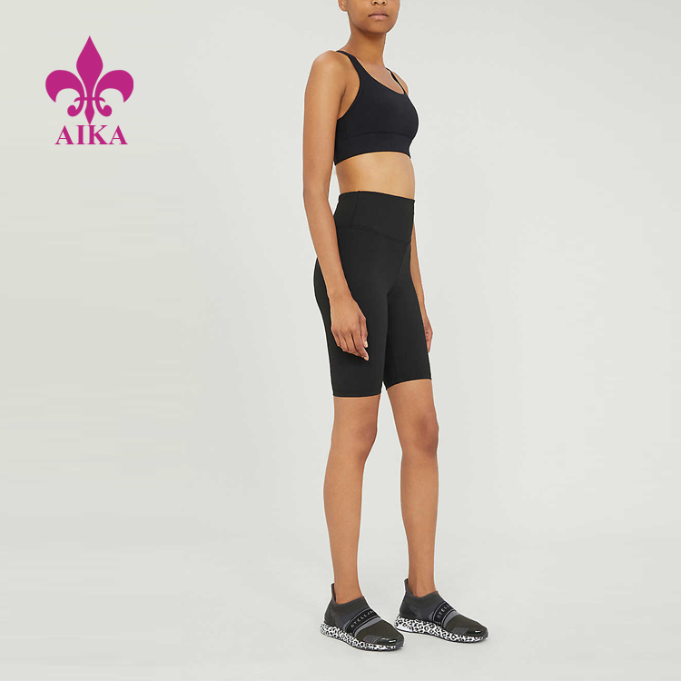 Custom Popular Classic Style High Rise Stretch Jersey Cycling Shorts Women Sports Shorts