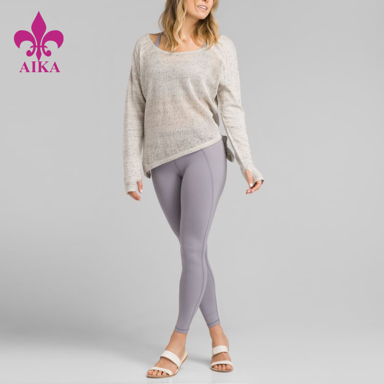 China Cheap price Tracksuits Manufacturer -
wholesale hot selling high quality solid polyester spandex yoga leggings for women – AIKA detail pictures