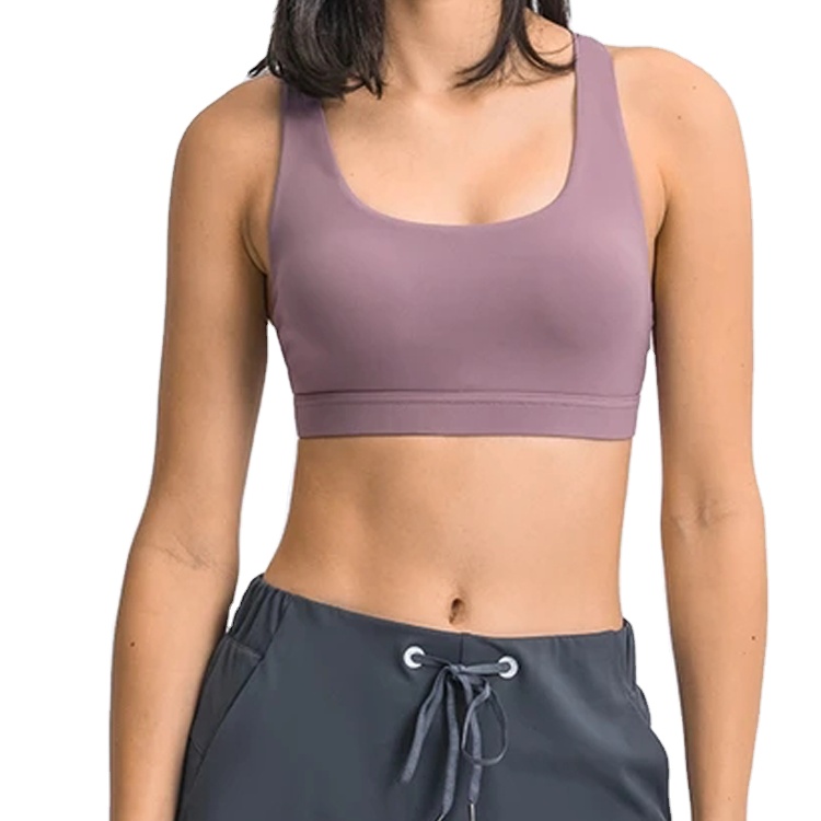 High Quality Fitness Cross Back Breathable Four Way Stretch Training Yoga Bra For Women