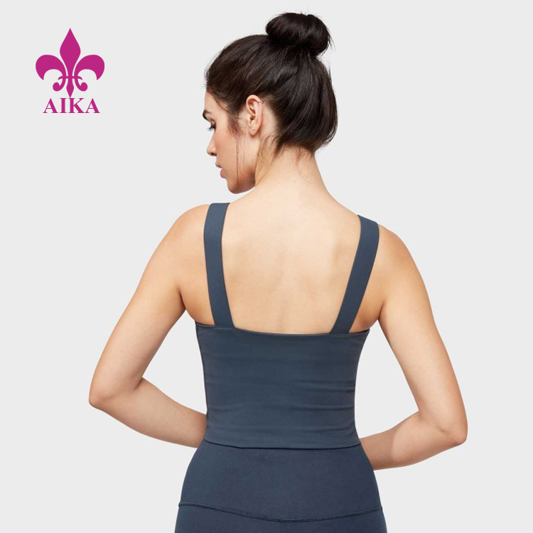 2021 High quality Gym Clothes Manufacuturer -
Custom Sports Wear Basic Type High Compressive Jersey Crop Cami Women Yoga Tank Top – AIKA detail pictures