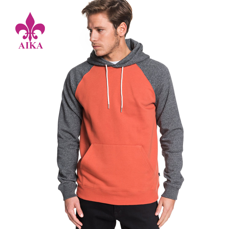 Custom Men Sports Wear Every Day Casual Style Color Block Comfort Hoodie Sweatshirt