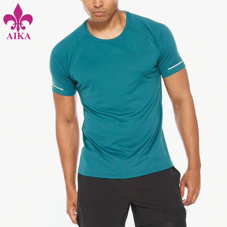 Custom Gym Clothing Mens Fitness Tee Shirt Lightweight Moisture Mesh Panel Workout T Shirt