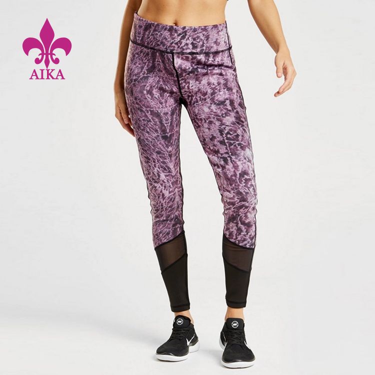 Chinese Professional Women Wear -
 Hight Quality Unique Colorful Printing Active Mesh Hot Girls Yoga Pants – AIKA