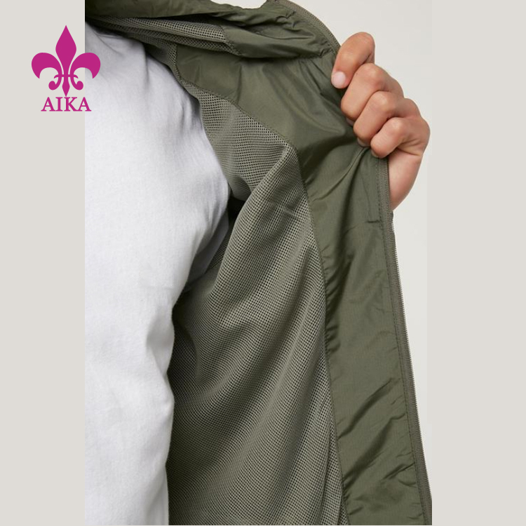 Best quality Men Sportswear Clothing -
Wholesale Custom Activewear Waterproof Sports Hoodies Clothes Zip Jackets Design For Men – AIKA detail pictures