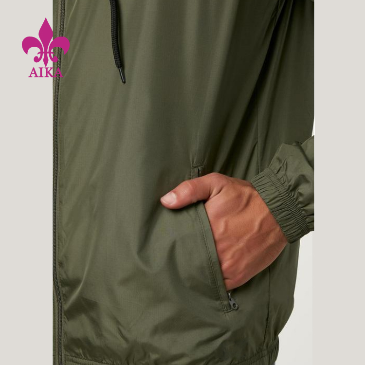 Best quality Men Sportswear Clothing -
Wholesale Custom Activewear Waterproof Sports Hoodies Clothes Zip Jackets Design For Men – AIKA detail pictures