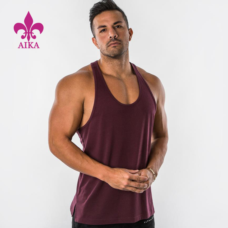 Good User Reputation for Side Stripe Jogger -
 High quality cool cheap plus size blank wrestling running exercise sports singlets for men – AIKA