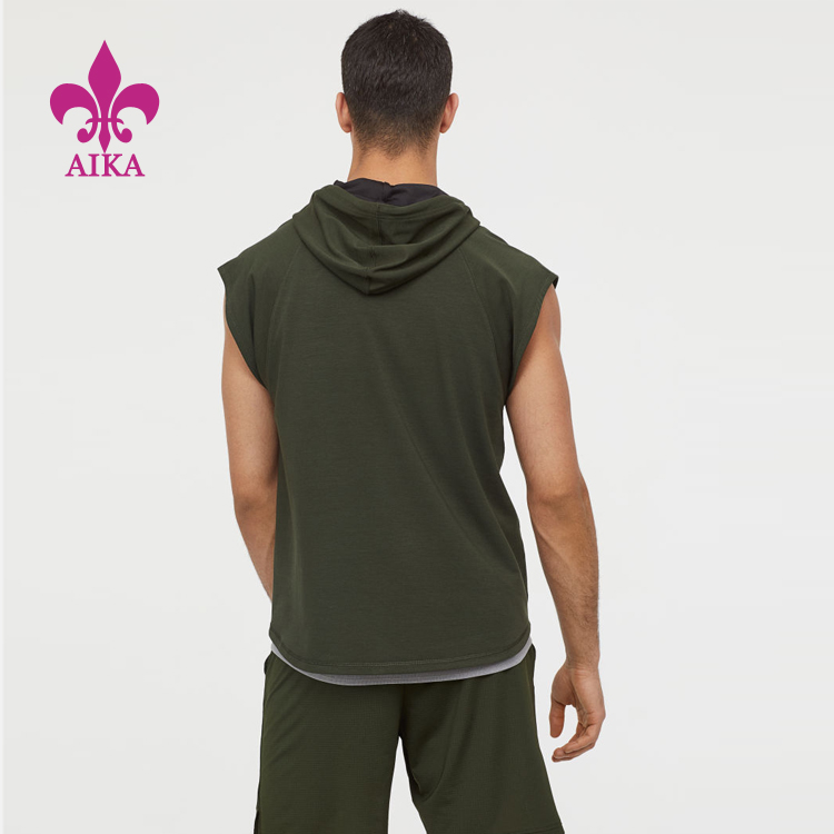 Good quality Sportswear For Men -
2019 Custom High quality Terry Fabric Sport Gym Clothing Mens Sleeveless Tank Top Hoodies – AIKA detail pictures