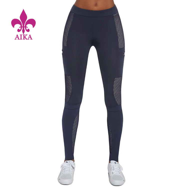 Custom OEM Unique Transparent Mesh Pocket Legging Custom Branded Sports Mesh Fitness Yoga Legging