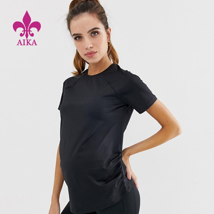 High quality Custom oversize 100% polyester loose style causal workout maternity t shirts for Pregnant woman