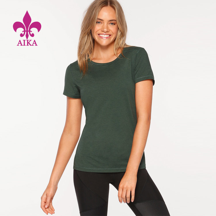 Wholesale Customized Burning Flowers design plain fitted blank t-shirts for women