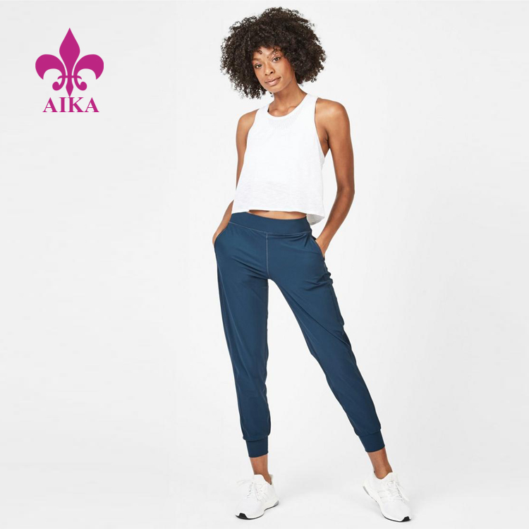 Just Arrived Custom Relaxed Fit Spandex / Polyester Lightweight Women Yoga Pants Sweatpants