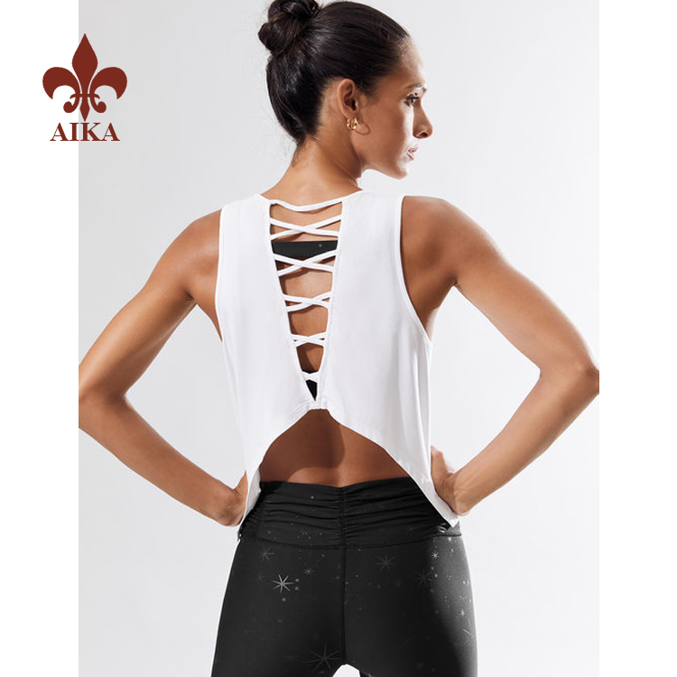 Custom High quality cotton Bamboo Fiber gym workout sports yoga tank tops for women