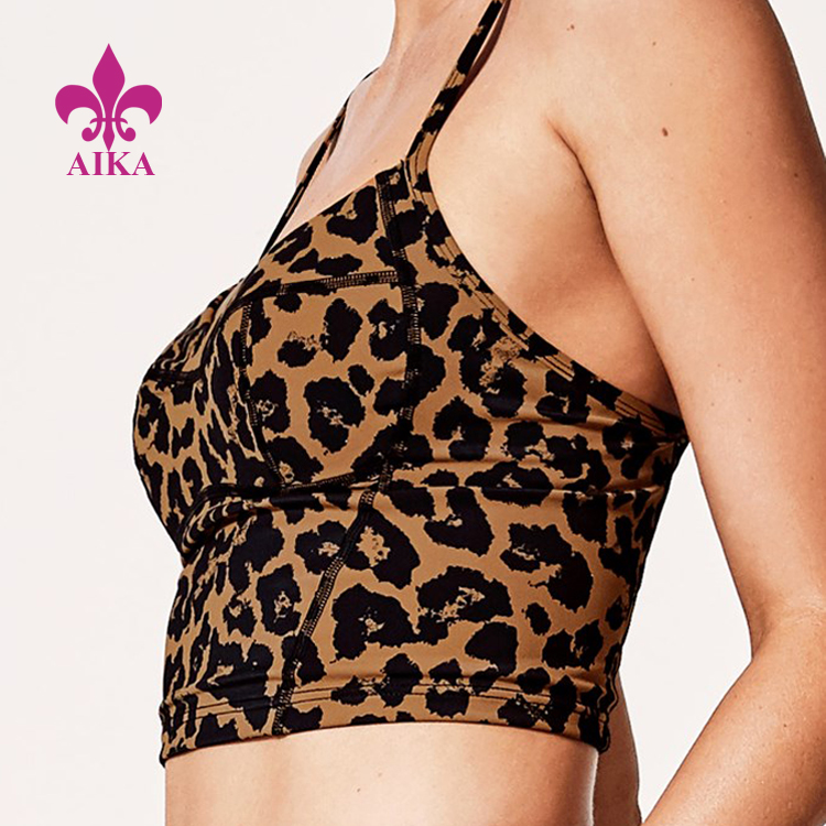 Wholesale Leggings Supplier -
Latest Women Black Leopard Printed Compression Fit Yoga Street Bustier Crop Top – AIKA detail pictures