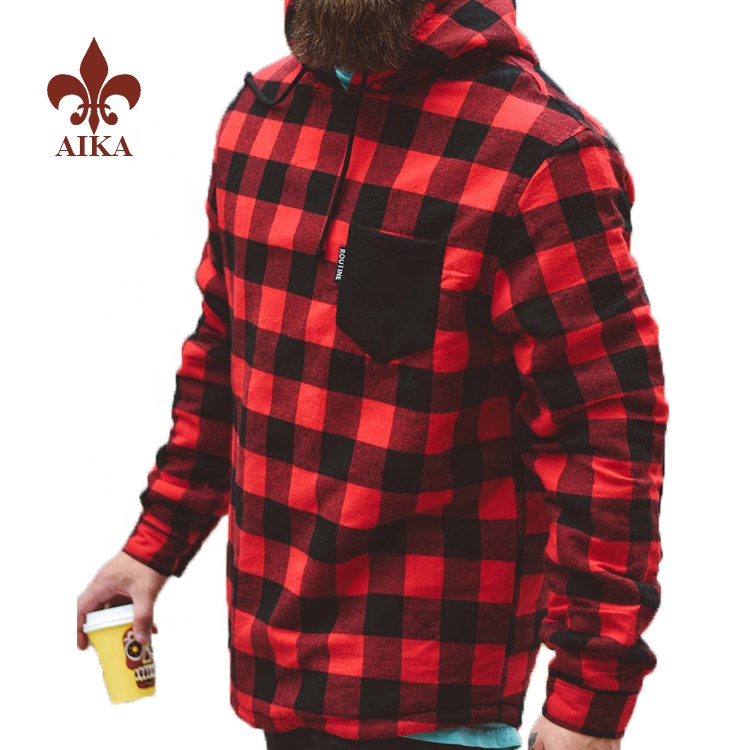 China OEM Joggers For Man -
 High quality OEM sportswear custom fashional pullover plaid fleece men hoodies sweatshirts – AIKA