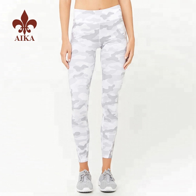 High quality Custom polyester spandex quick Dry Camouflage Compression women yoga pants