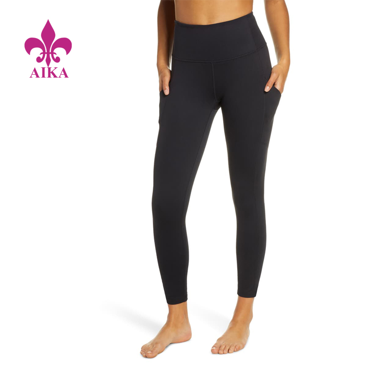 Manufacturing Companies for Seamless Apparel Manufacturer -
 High Quality Custom Smooth High Waist Pocket 7/8 Leggings Sports Yoga Women Pants – AIKA