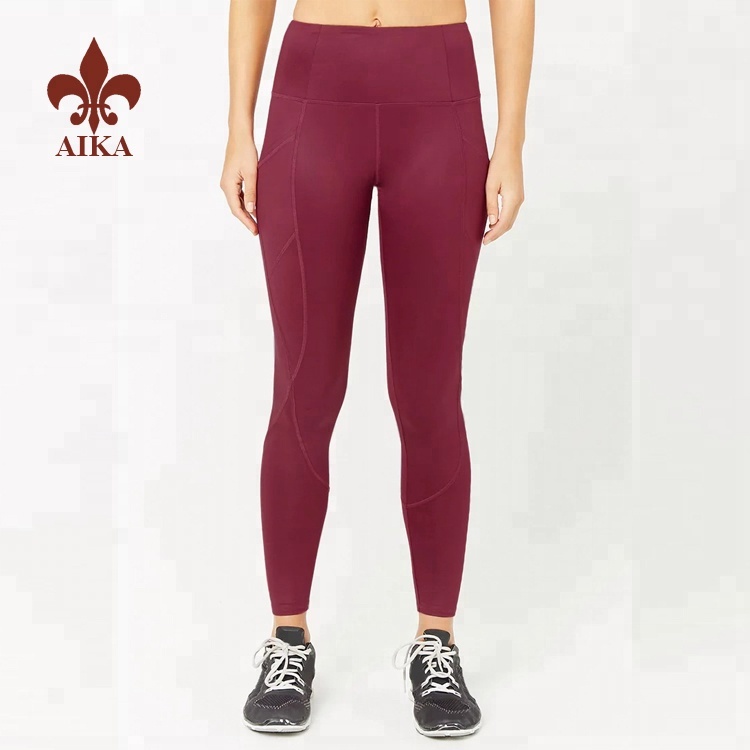 OEM manufacturer Yoga Clothes Manufacuturer -
2019 Custom High waist sexy womens skin tight gym yoga leggings with phone pockets – AIKA detail pictures