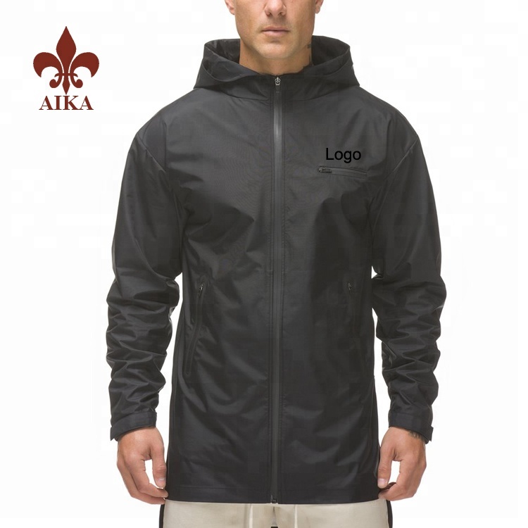 High quality 100% polyester mens custom outdoors gym running full zipper windbreaker jacket