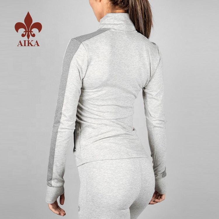 China Factory for Sweatshirts Supplier -
Wholesale most popular fashion slim fit ladies cotton running gym jackets for women – AIKA detail pictures