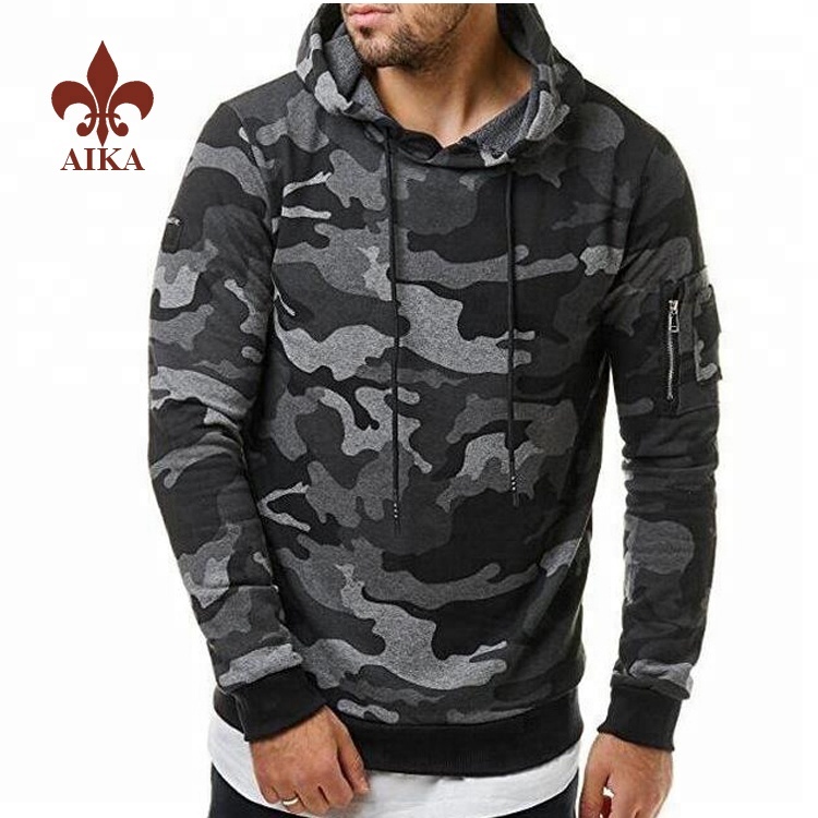 High Quality Ladies Sport Wear -
High quality Custom Army Camo Design printed gym sports tracksuits for men – AIKA detail pictures