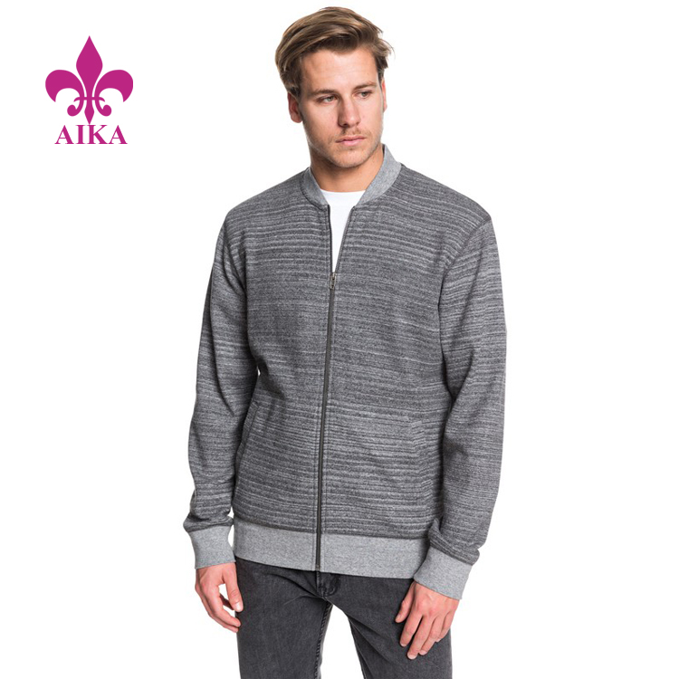 Popular Design Custom Zip-Up Bomber Sweatshirt Baseball Uniform Style Men Jacket