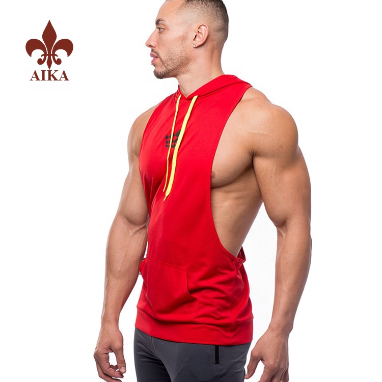 Factory Supply Men Plain Shirt -
Newest blank sleeveless crop hoodies custom men body fit running sports wear – AIKA detail pictures