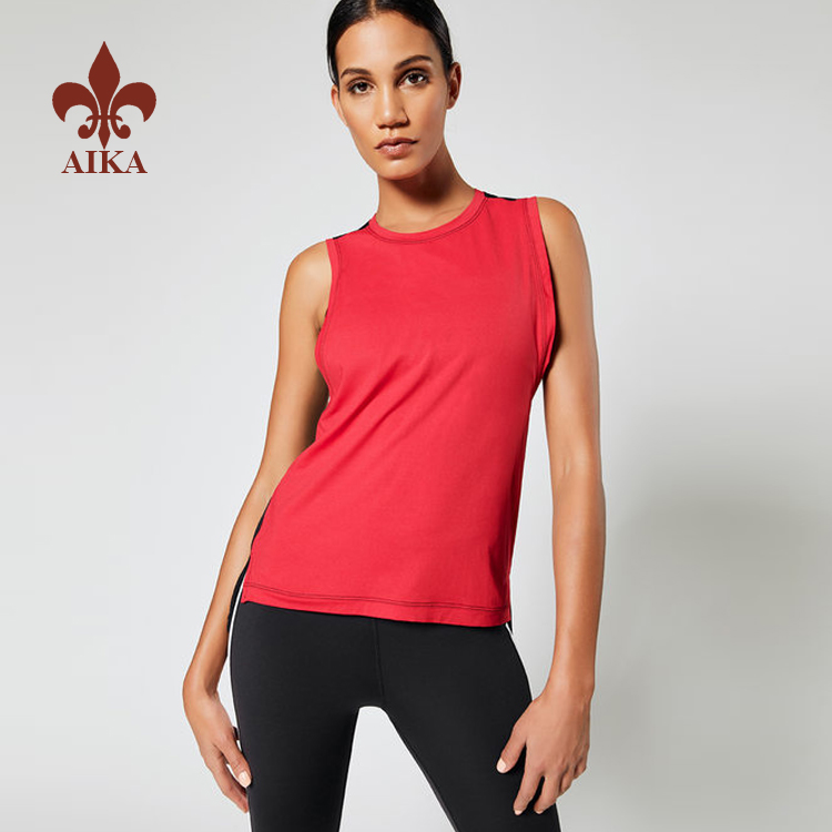 Wholesale Custom polyester spandex workout gym running women fitness yoga tops