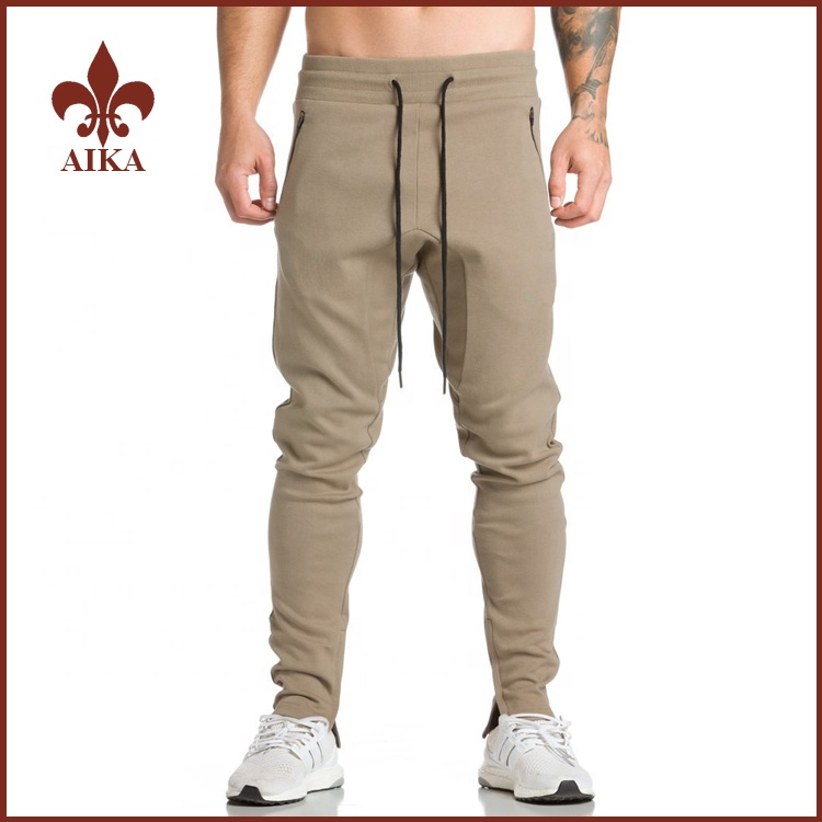 One of Hottest for Gym Leggings -
Wholesale High quality mens Cotton sports Bottoms custom men bodybuilding gym track pants – AIKA detail pictures
