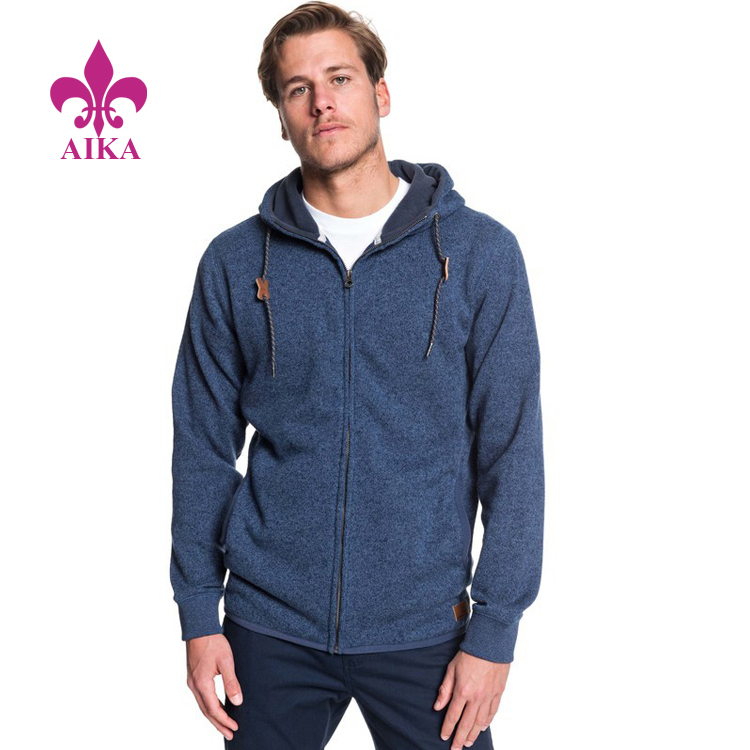 Cheap Manufactory Custom Classic Comfortable Regular Fit Hooded Zip-Up Fleece Jacket
