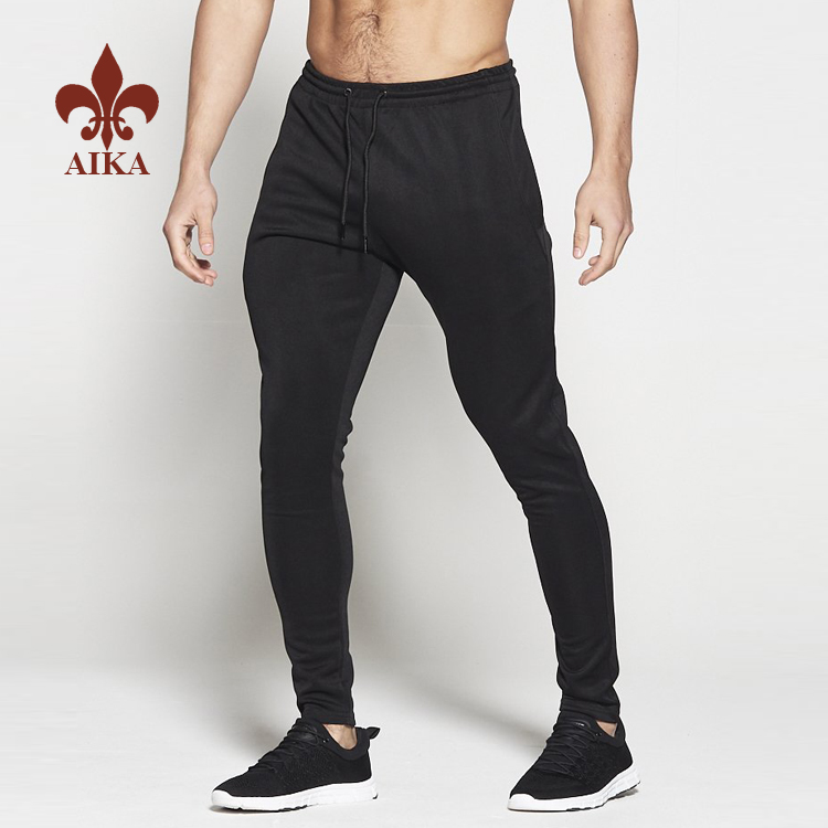 Factory wholesale Mens Joggers -
Wholesale 90% polyester 10% spandex Dry fit black mens plain sports sweat pants – AIKA detail pictures