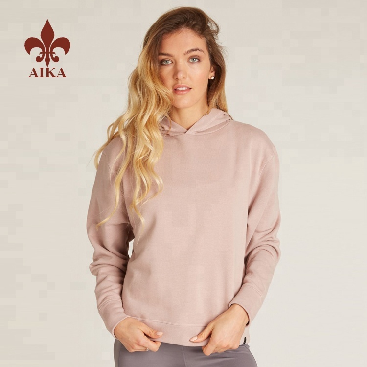 Lowest Price for Sports Apparel Manufacturer -
New Design Custom loose fit workout women plain blank pullover hoodies wholesale – AIKA detail pictures