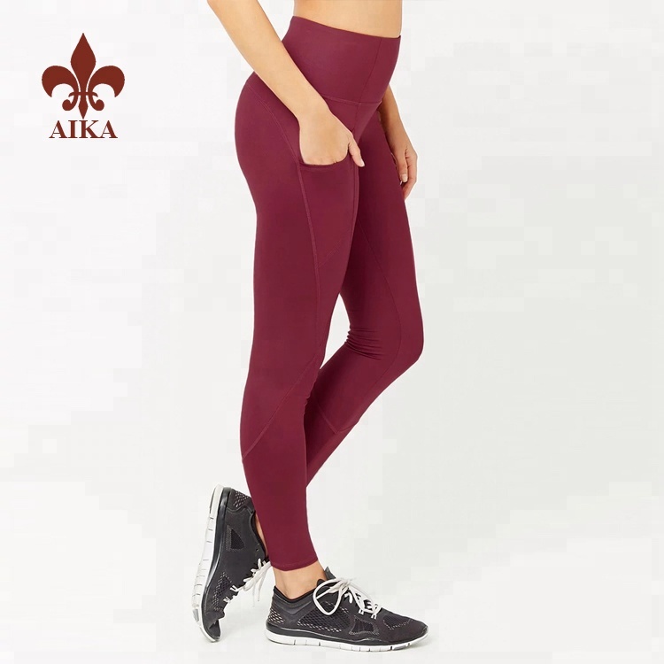 OEM manufacturer Yoga Clothes Manufacuturer -
 2019 Custom High waist sexy womens skin tight gym yoga leggings with phone pockets – AIKA