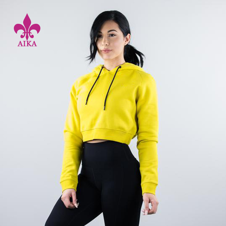 China wholesale Casual Shorts -
2019 Wholesale Customized drawstring french terry loose fit pullover crop hoodies for women – AIKA detail pictures