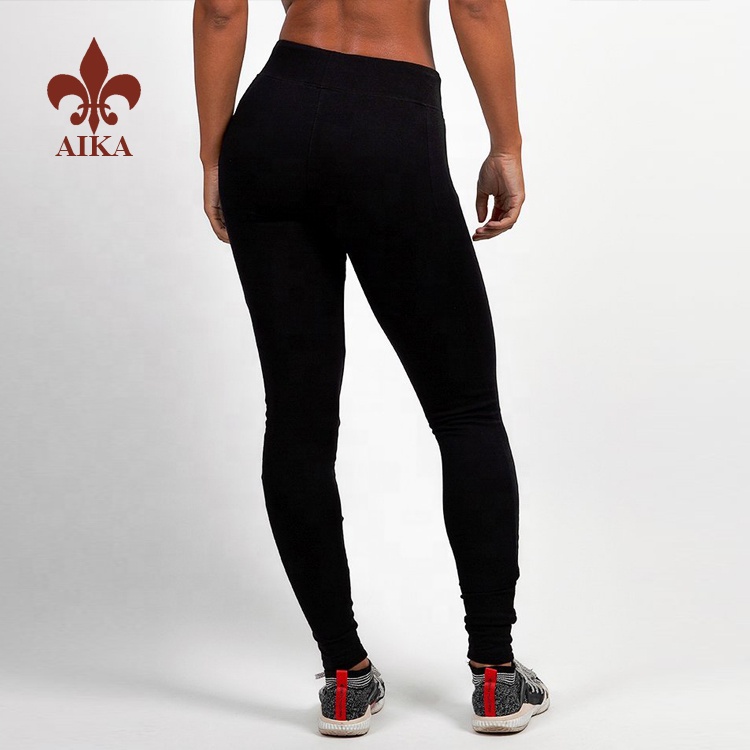 OEM/ODM Manufacturer Yoga Clothes Manufacuturer -
High quality Customized plain blank style ladies workout running fitness black skinny track pants – AIKA detail pictures