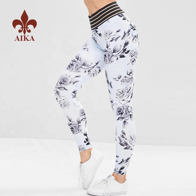 OEM manufacturer Yoga Clothes Manufacuturer -
 2019 wholesale high waisted digital printing polyester spandex girls fitness skinny workout yoga pants – AIKA