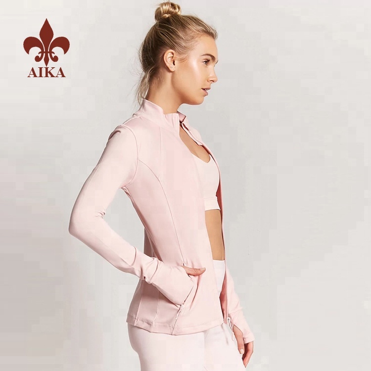 Rapid Delivery for Oem T Shirts -
2019 Wholesale OEM Design Nylon spandex plain flatlock sports Jackets for women – AIKA detail pictures