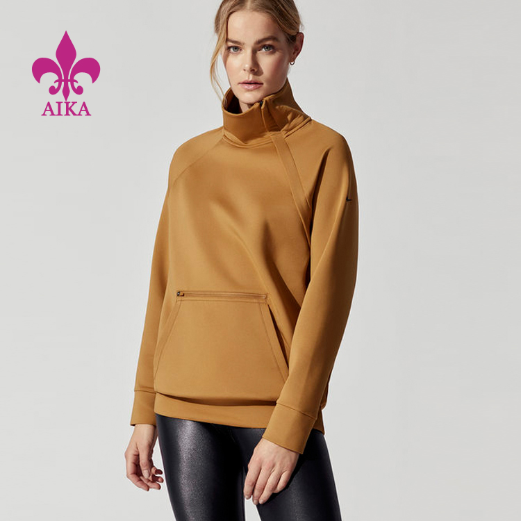 High quality custom neck zipper up lightweight cotton ladies sweatshirts wholesale