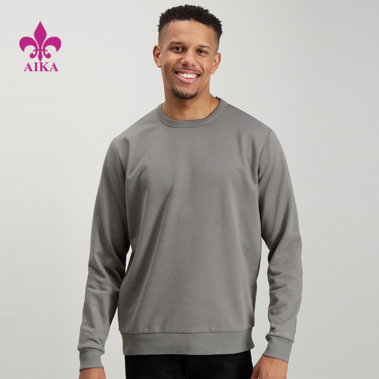 OEM Wholesale Casual High quality Custom Pullover Long Sleeve Gym Training Sweatshirt for Men