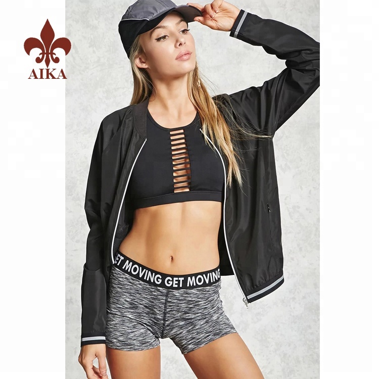 High quality Custom 100% polyester sexy girls casual sports women jackets