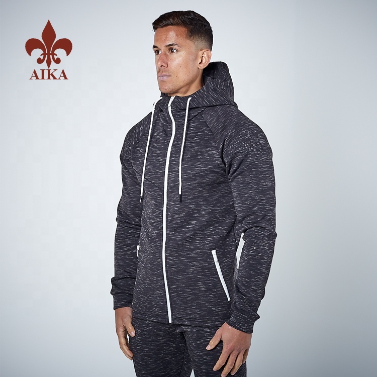Cheap PriceList for Gym Wear For Men -
 OEM good quality Sportswear wholesale custom polyester spandex zipper-up men plain hoodies – AIKA