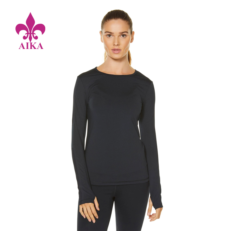 Wholesale top selling first quality women’s sexy long sleeved sports T-shirt fitness tops