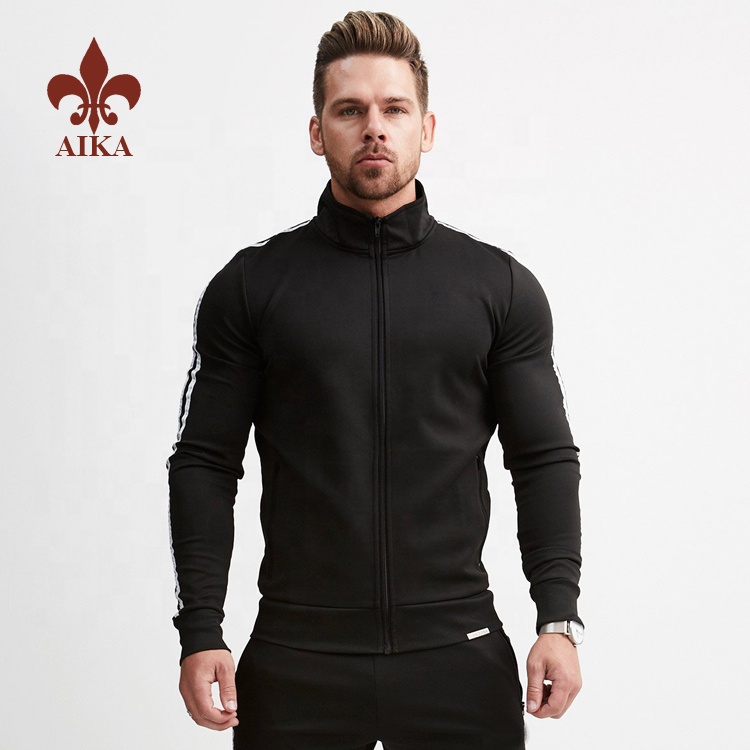 OEM/ODM China Cotton Polyester Joggers Wholesaler -
 Wholesale Custom embroidered French Terry fabric plain slim fit Zipper hoodies for men – AIKA