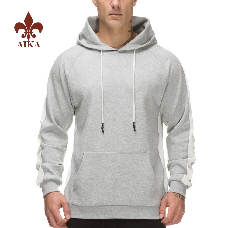 Best selling custom logo printing men blank cotton hoodie with stripe