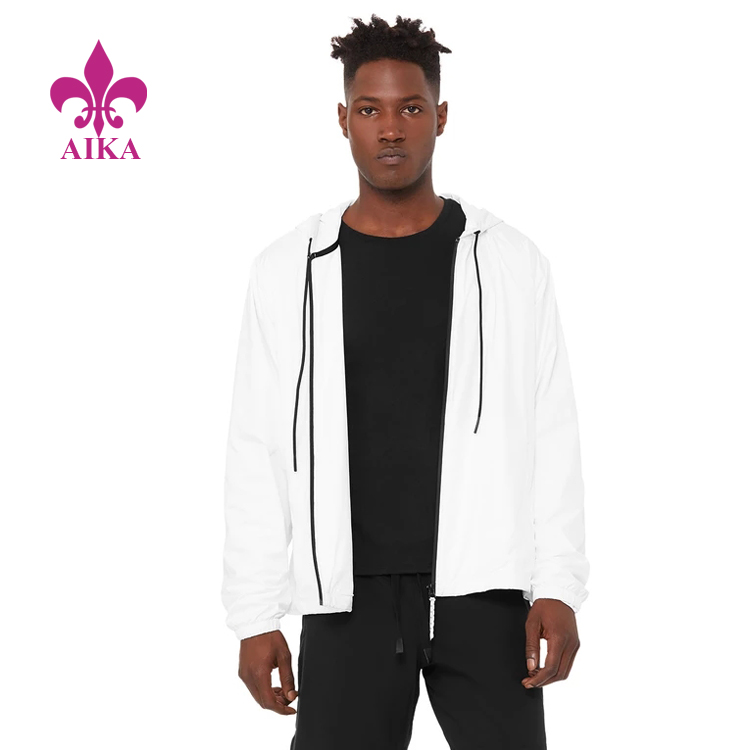 Spring New Design Custom Gym Running Full Zip Hoodie for Men