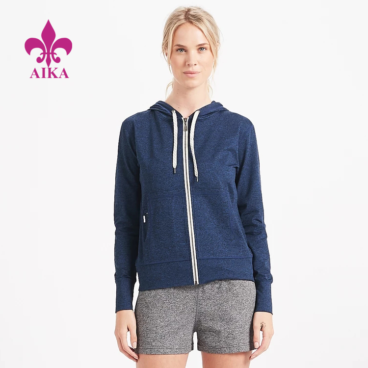 Custom Sports Wear Quick Drying Women Performance Hoodie Jacket Sports Sweatsuit Top